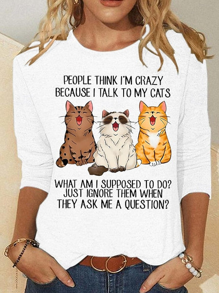 Christmas Women's T Shirt Graphic Animal Cat Vintage FashionChic