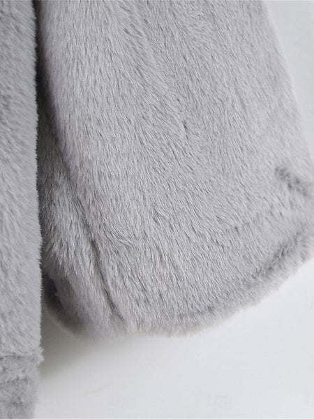 Lined Breathable Warm Pocket Faux Coat Women's Fleece Fur FashionChic