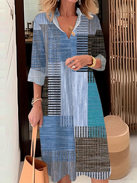 Women's Midi Dress Shirt Dress Casual Dress Outdoor Office