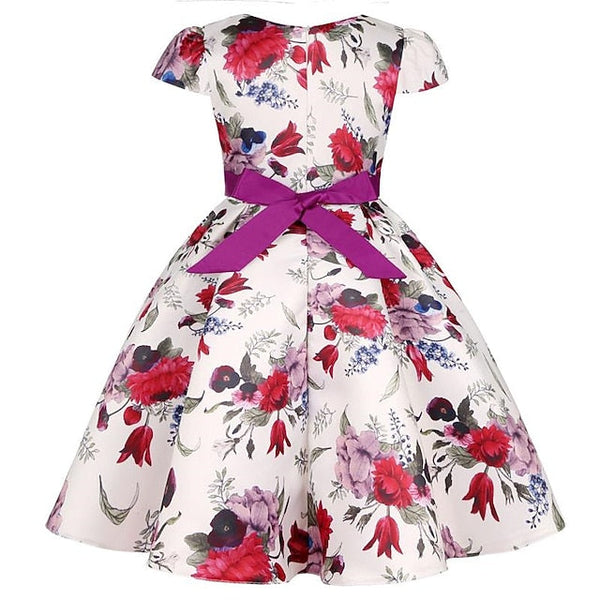 Kids Flower Dress Short Party Sleeve Floral Girls' FashionChic