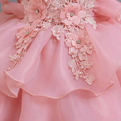 Asymmetrical Party Floral Dress Girls' Kids FashionChic