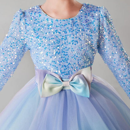 Kids Party Girls' Dress Color Flower Solid Girl FashionChic