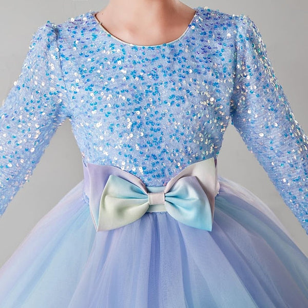 Kids Party Girls' Dress Color Flower Solid Girl FashionChic