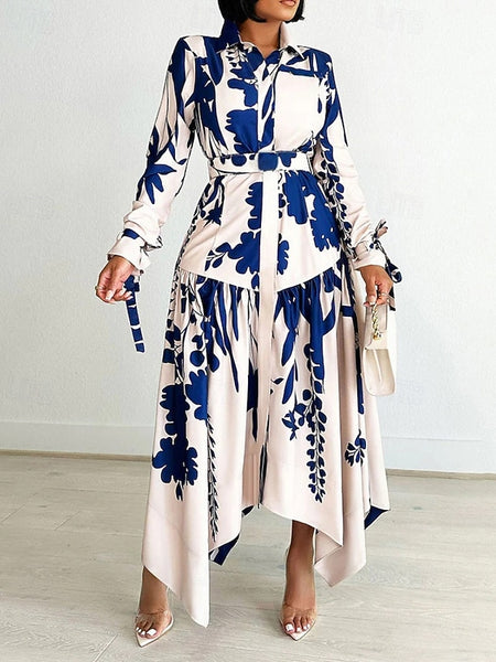 Women's Midi Dress Shirt Dress Floral Dress Print Dress