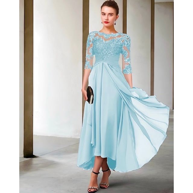 the Wedding of Plus Bride Guest Mother Size Elegant A-Line Dress FashionChic