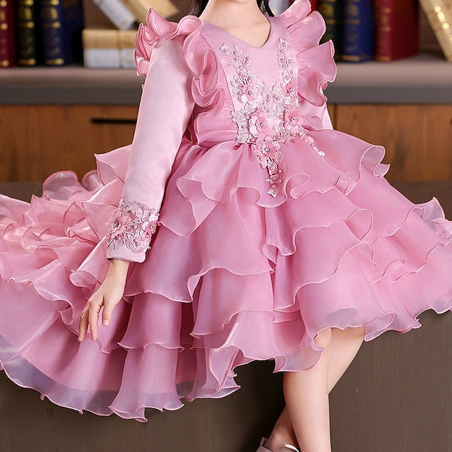 Long Wedding Party Kids Special Dress Sleeve Flower Girls' FashionChic