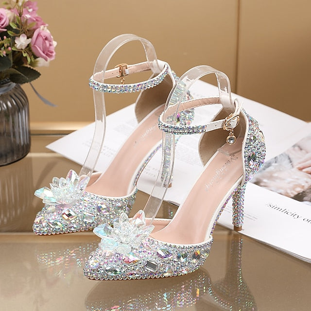 Women's High Heel – Purple Rhinestone Sandals Elegant FashionChic