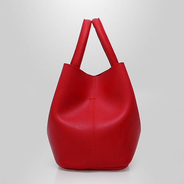 Gold Red Women's Chain with Leather Handbag Lock and Faux FashionChic