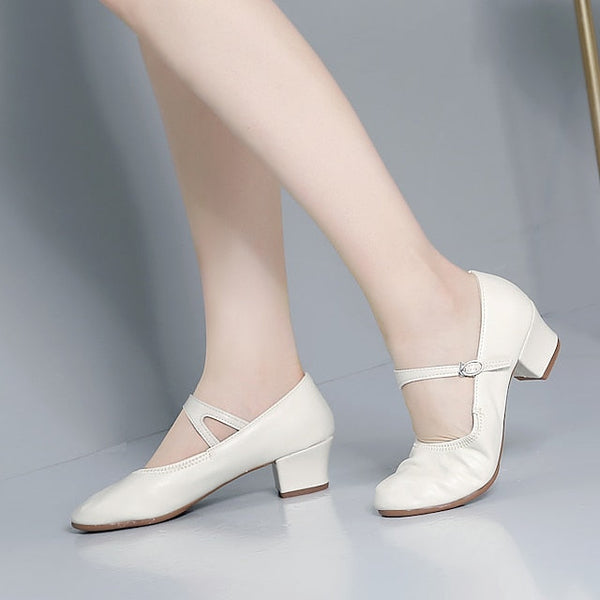 Dance Jane Low Women's Gold Mary with Shoes Heel Buckle FashionChic