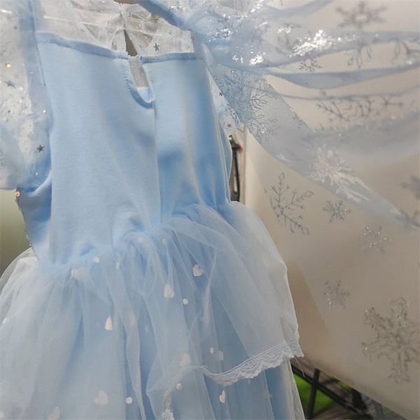 Princess Flower Elsa Cosplay Cloak Girl Frozen Dress FashionChic