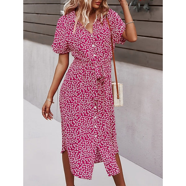 Women's Midi Dress A Line Dress Vacation Casual Outdoor