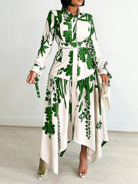 Women's Midi Dress Shirt Dress Floral Dress Print Dress
