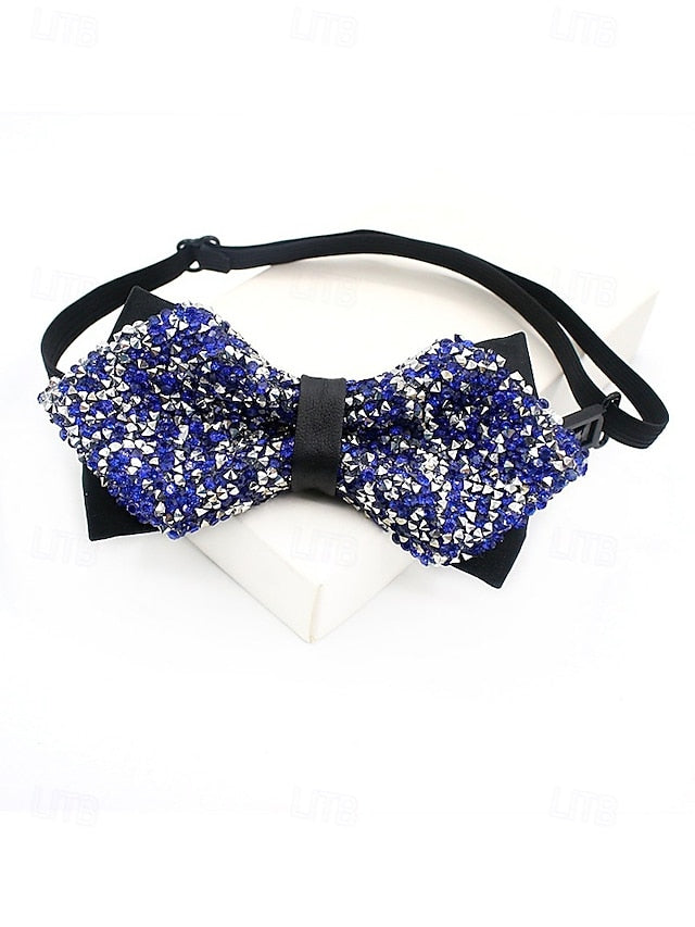 Tie Christmas Polyester – Bow Sequins Men's Sparkling FashionChic