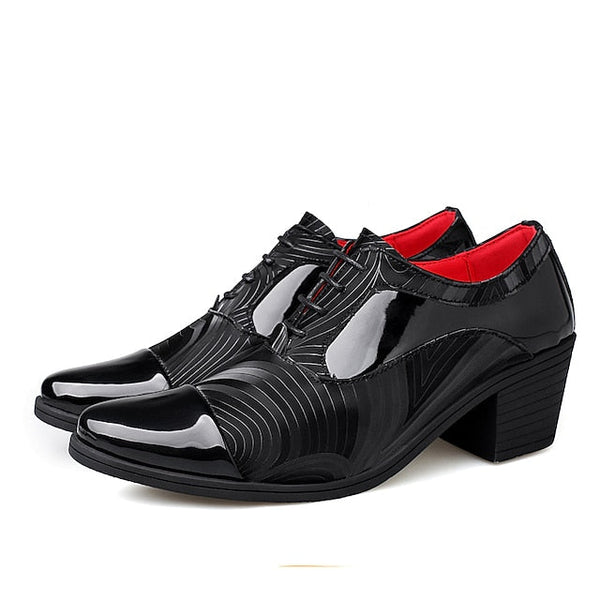 Shoes Stylish Patent Leather Men's Dress Formal – Lace-Up FashionChic