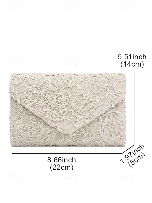 Chain with Strap Clutch Lace Bag Evening Women's FashionChic
