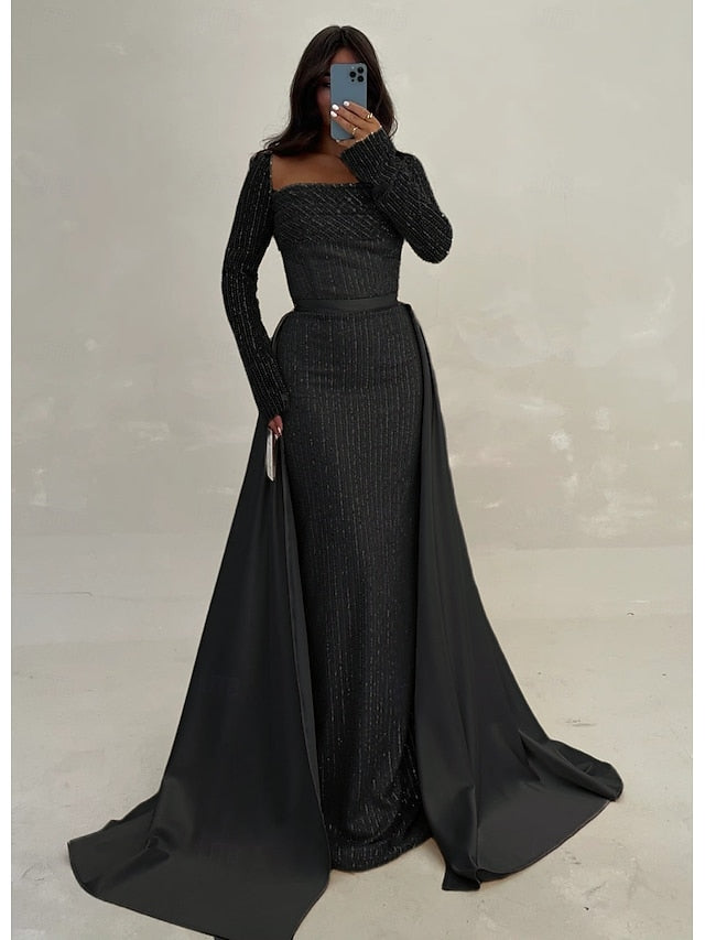 Gown Formal Evening Dress Elegant A-Line Guest Wedding Floor FashionChic
