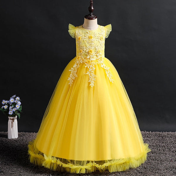 Dress Kids Girl Jacquard Girls' Sleeveless Flower FashionChic