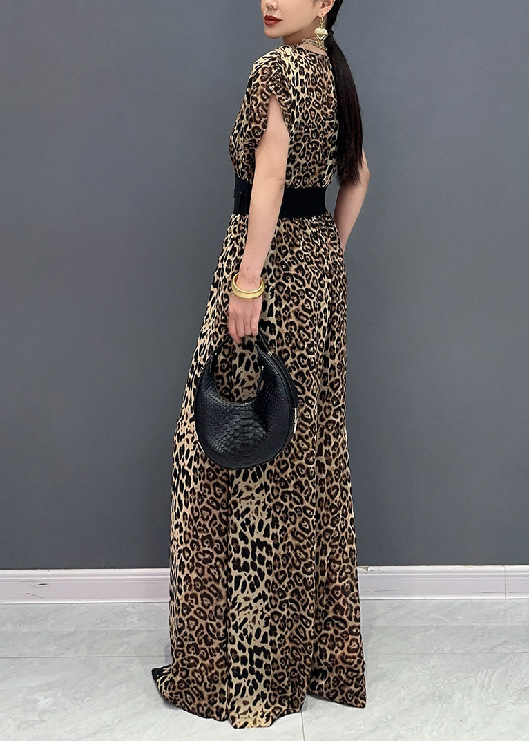 Organic Leopard Print Flattering Jumpsuits Summer AO1067 JDML-JPTS240909