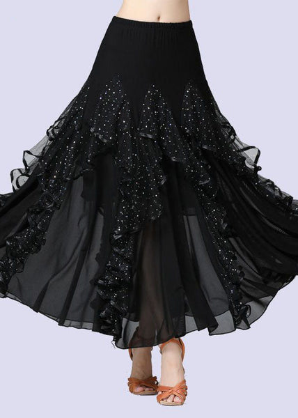 Fashion Purple Wrinkled Tulle Patchwork Sequins Cotton Skirts Summer AZ1001 shopify