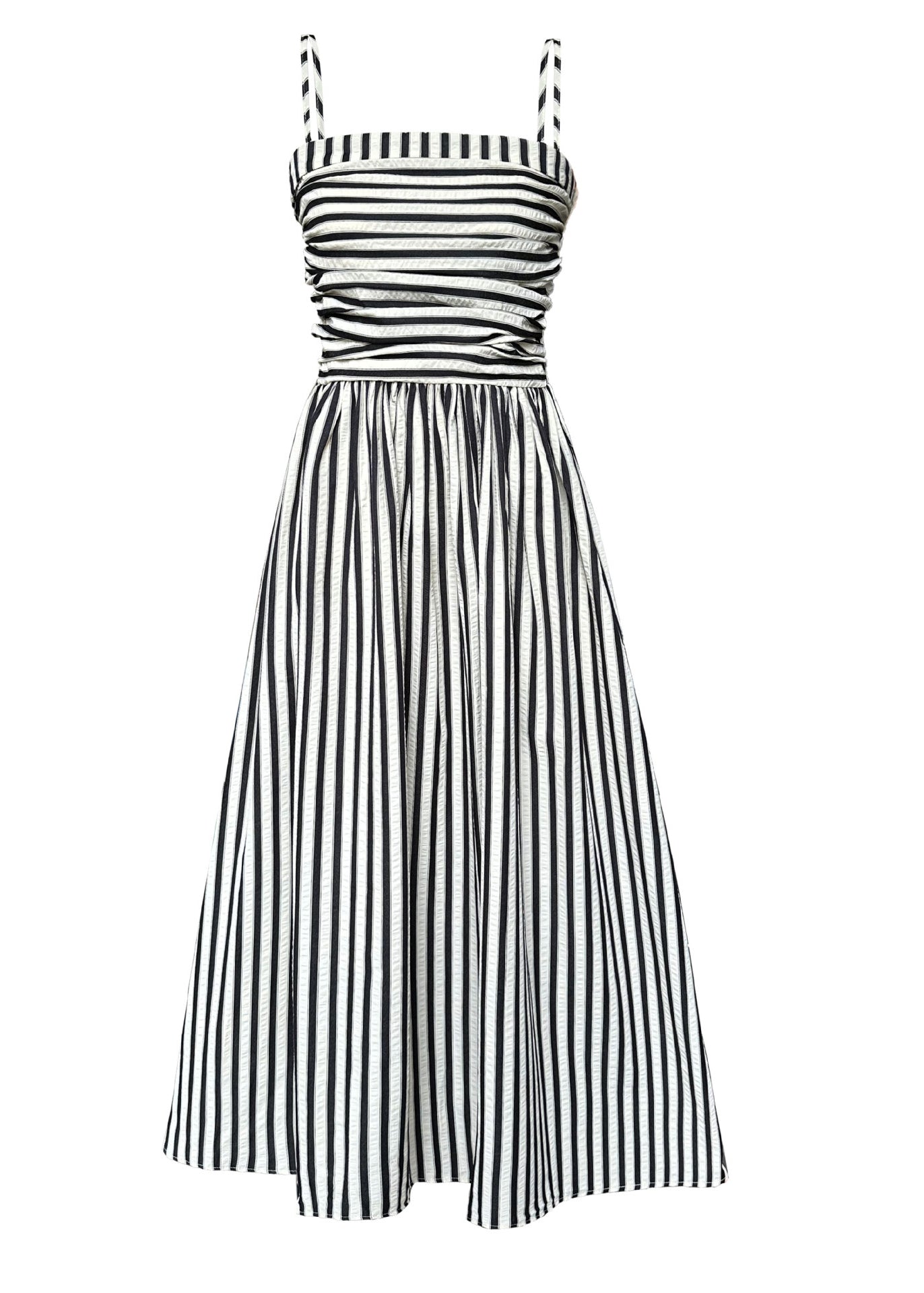 Holiday Style Black Striped Spaghetti Strap Dress Summer EE038 shopify