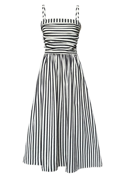 Holiday Style Black Striped Spaghetti Strap Dress Summer EE038 shopify