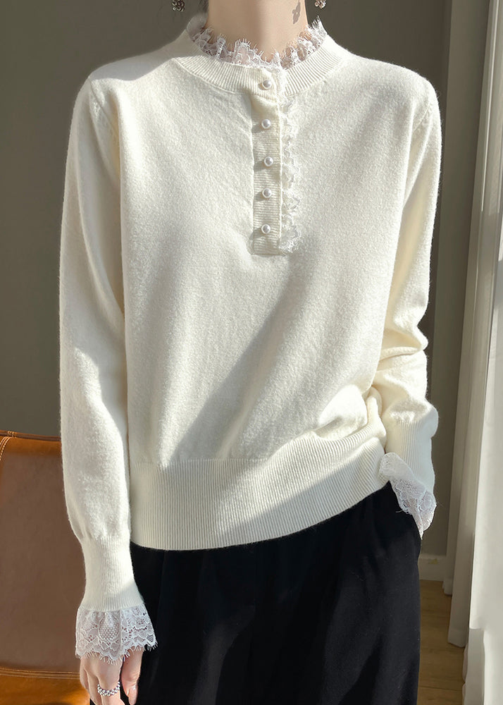 Chic Red Lace Patchwork Wool Knit Sweaters Fall QP065 OL-NTP241001