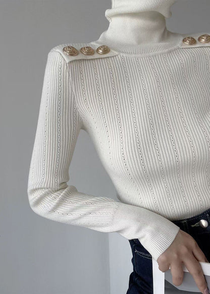 Elegant Black Hign Neck Patchwork Woolen Knit Sweaters Winter RV023 ABC