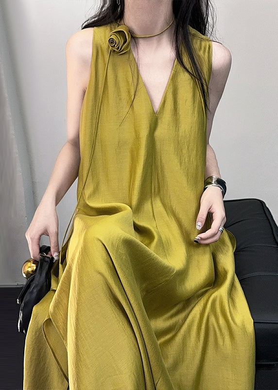 French Style Mulberry V Neck Silk Party Dress Sleeveless EE047 shopify