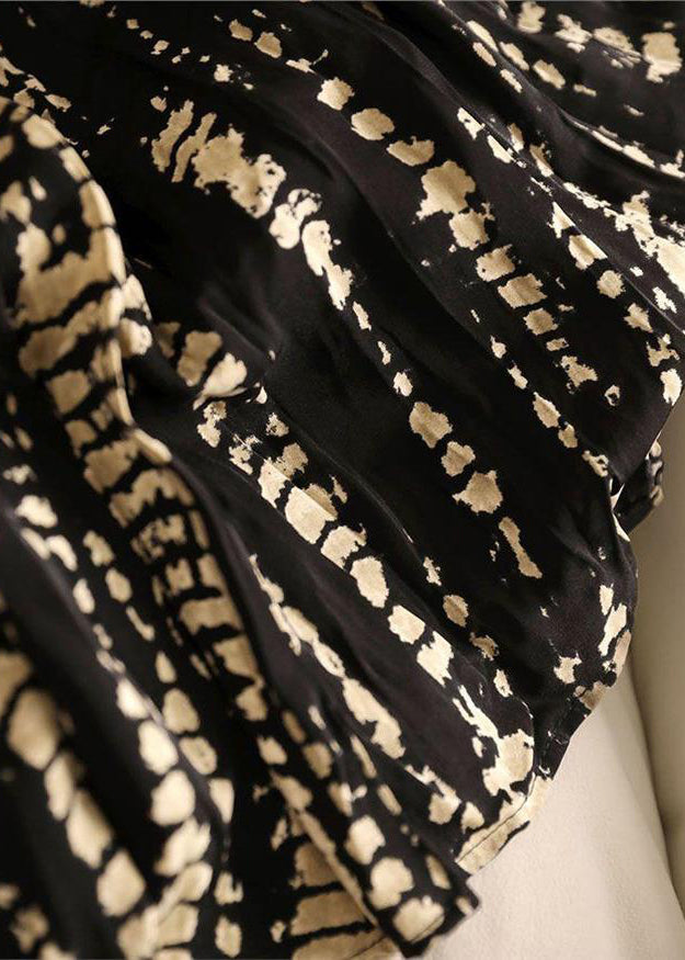 Elegant Black V Neck Wrinkled Cotton Long Dress Sleeveless QP058 OL-SDL241001