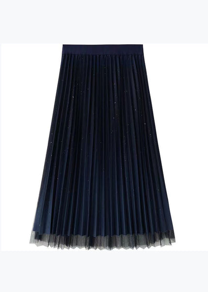 French Blue Starry Sky Wear On Both Sides Tulle Pleated Skirt Spring AJ1009 shopify