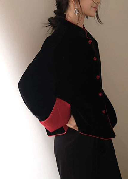 Chinese Style Wear On Both Sides Fine Cotton Filled Silk Velvet Coat Winter RV024 ABC