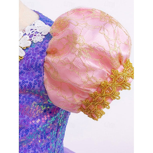 Rapunzel Flower Dress Girl Party Theme Princess Fairytale Sofia FashionChic