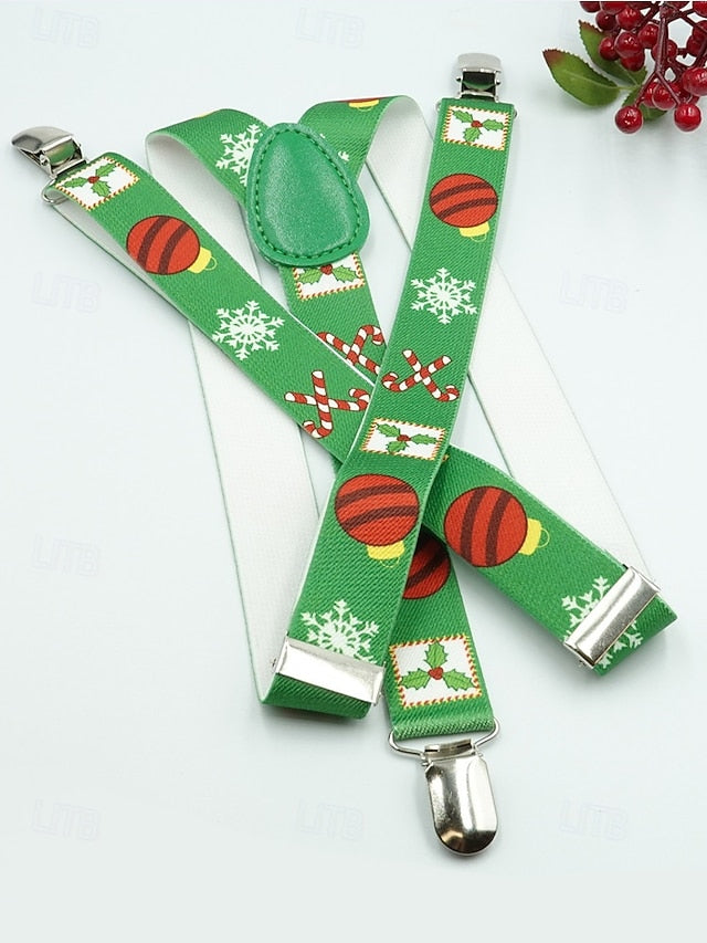 Snowman Christmas Suspenders with Men's FashionChic