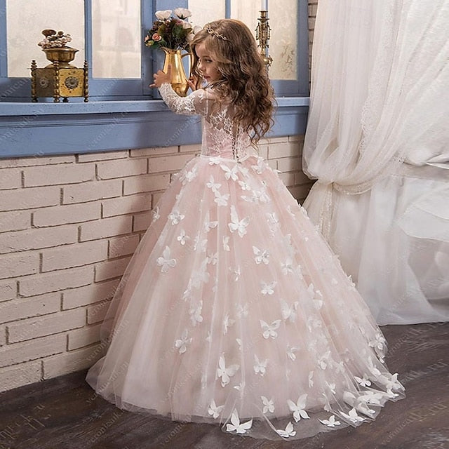 Color Kids Party First Dress Solid Communion Girls' FashionChic