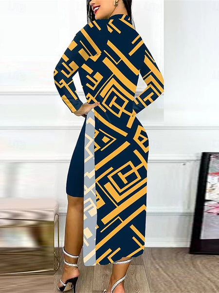 Women's Dress Set Casual Dress Casual Leopard Color Block FashionChic