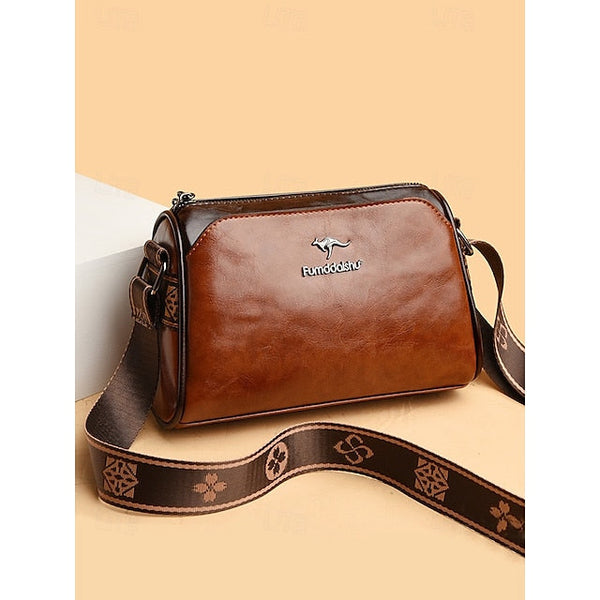 Crossbody Vintage Shoulder Bag – Women's Faux Leather FashionChic
