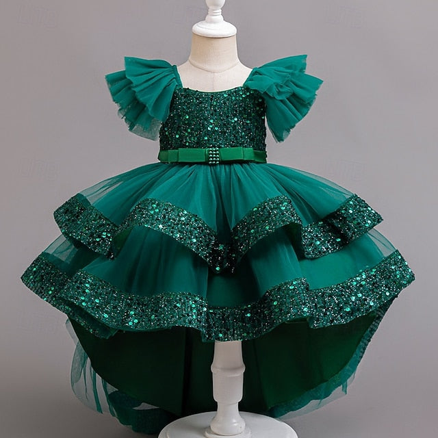 Girls' Wedding Sleeveless Dress Kids Party Special Sequin FashionChic
