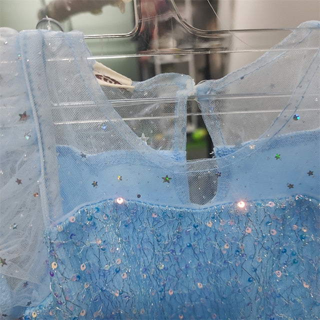 Princess Flower Elsa Cosplay Cloak Girl Frozen Dress FashionChic