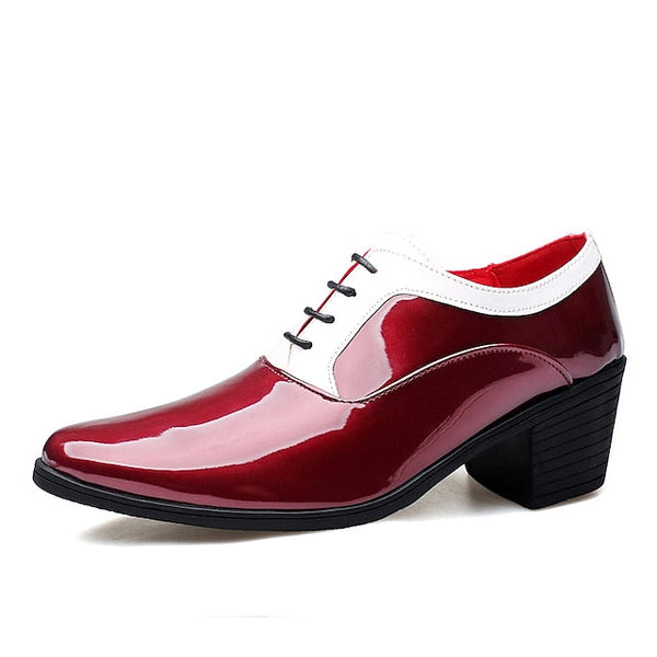 Faux Shoes White Oxford and Red Leather Men's Patent – FashionChic