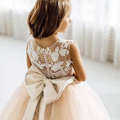 Girl Flower Dress Color Kids Girls' Solid Party FashionChic
