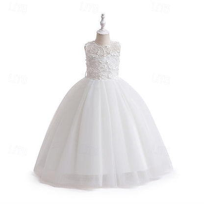 Girl Solid Color Dress Flower Kids Party Girls' FashionChic
