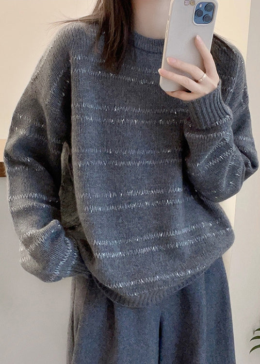 Art Pink O Neck Cozy Cotton Knit Sweater Fall QX029 shopify