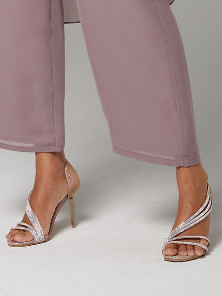 Rhinestone Heel for Crystal Strappy Sandals Women High – FashionChic