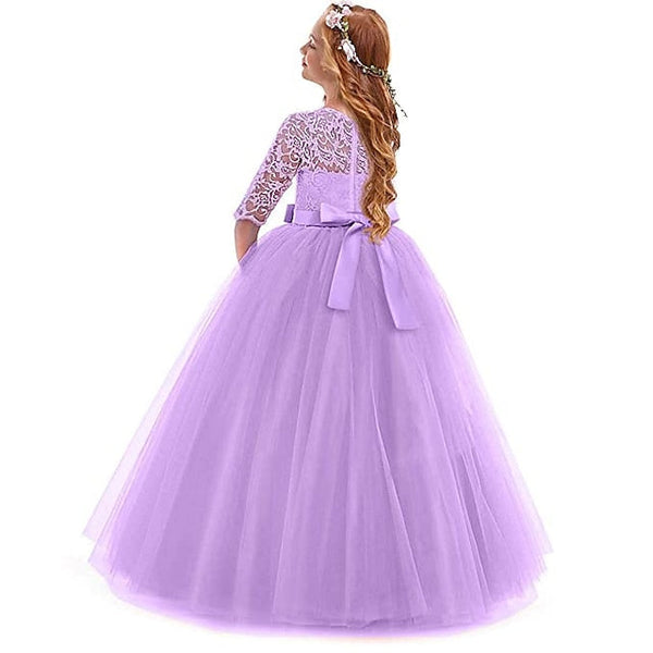 Dress Kids Flower Lace Years 3-13 Girl Princess Prom FashionChic