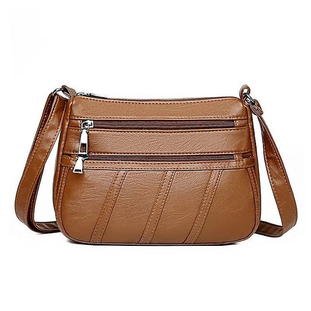 Faux Crossbody Black Bag Stylish Leather – Women's FashionChic
