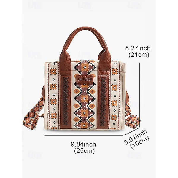 – Ethnic Bag Vintage-Inspired Women's Tote Print Boho FashionChic