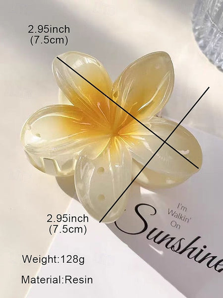 Clips Flower Plumeria Hair – Resin Tropical 6PCS Hawaiian FashionChic