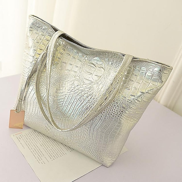Shoulder Leather Tote Women's Nylon PU Bag Outdoor FashionChic