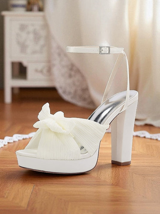 High Strap Platform with Sandals Heel Ankle Women's White FashionChic