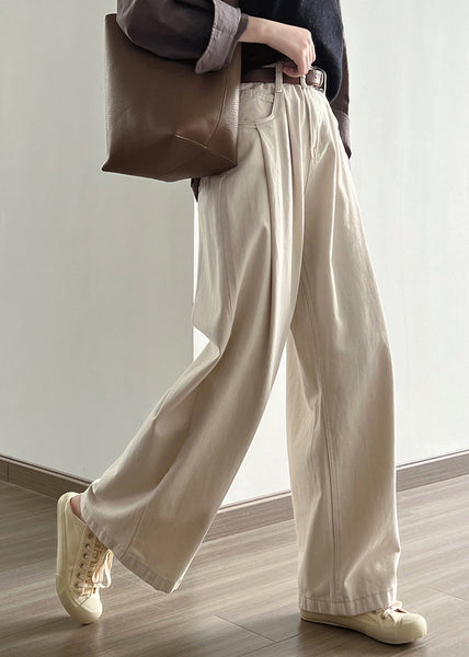 Boutique Khaki Pockets High Waist Denim Straight Pants Fall AF1006 HS-LPTS240914